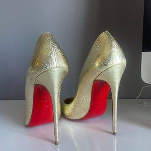 Louboutin So Kate Metallic Pointed Toe Pump